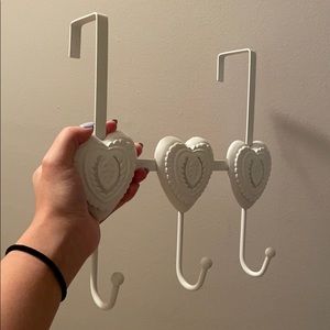 Over the Door Coat Rack & Heart Shaped Hooks